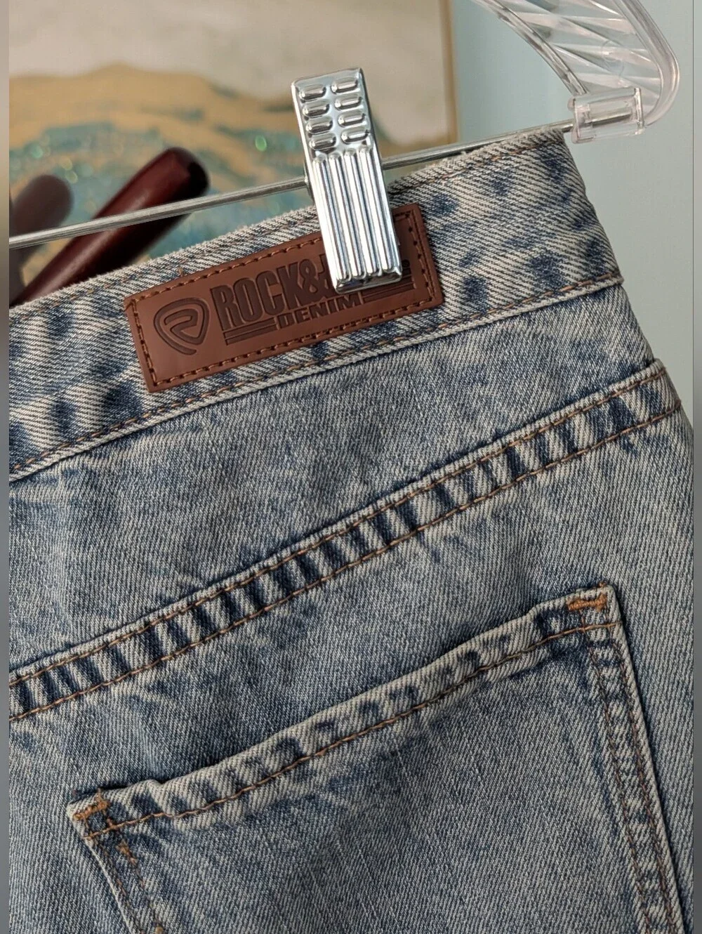 NWT Rock&Roll Denim Vintage-Inspired High Rise  Skort With Silver Buckle Sz 31